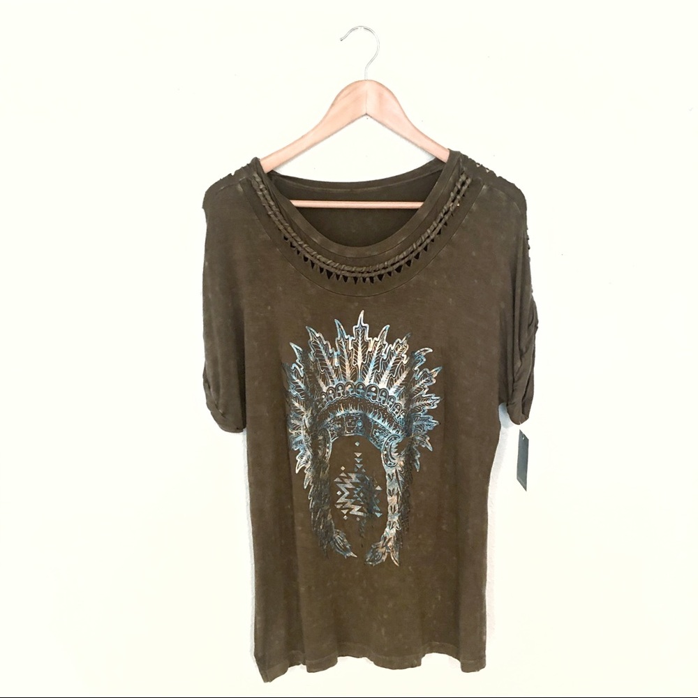 SOLD • Buckle • Affliction Metallic Southwest Tee